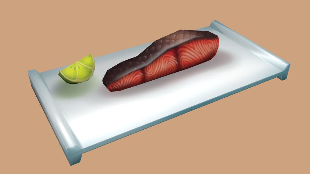 low poly roasted salmon preview image 1